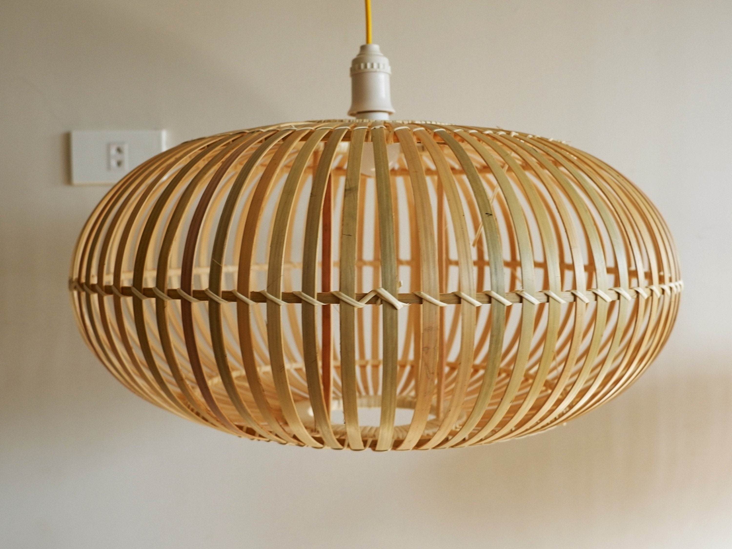 Bamboo pendant light shade - eclipse 