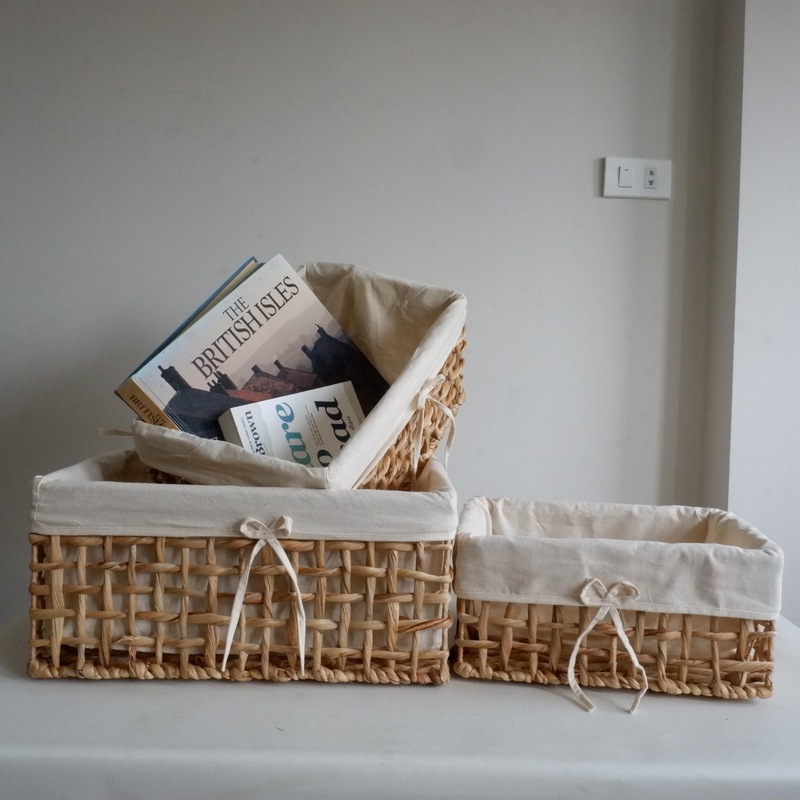 Buy Water Hyacinth FabricLined Baskets MyDeal