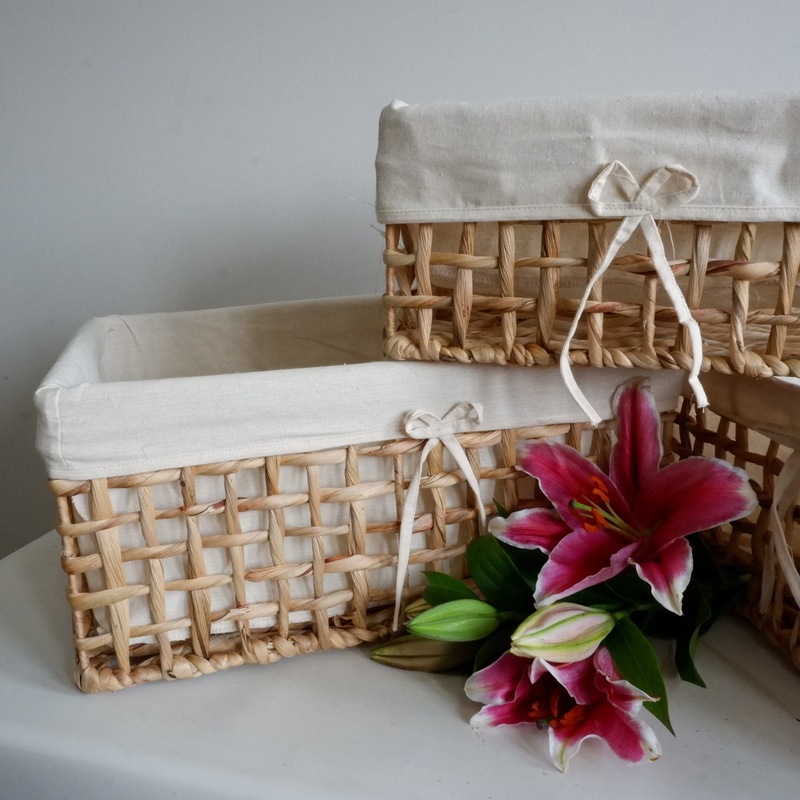 Buy Water Hyacinth FabricLined Baskets MyDeal