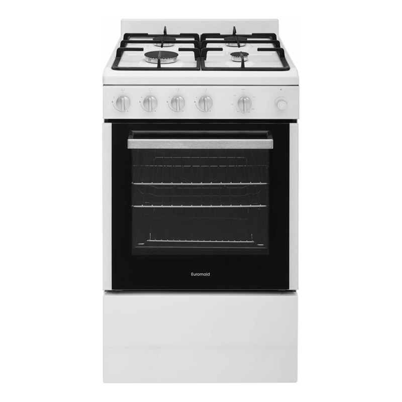 Buy Euromaid EFS54FCSGW 54cm Freestanding Gas Oven With Gas Cooktop MyDeal