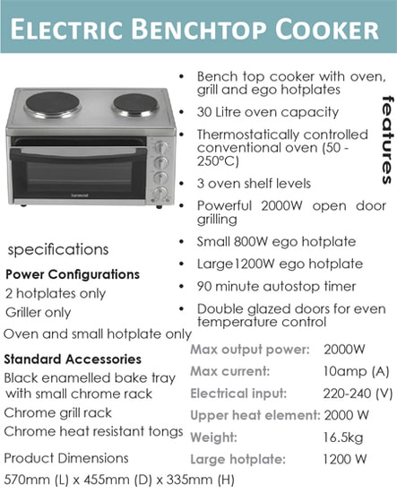 euromaid benchtop oven mc130t