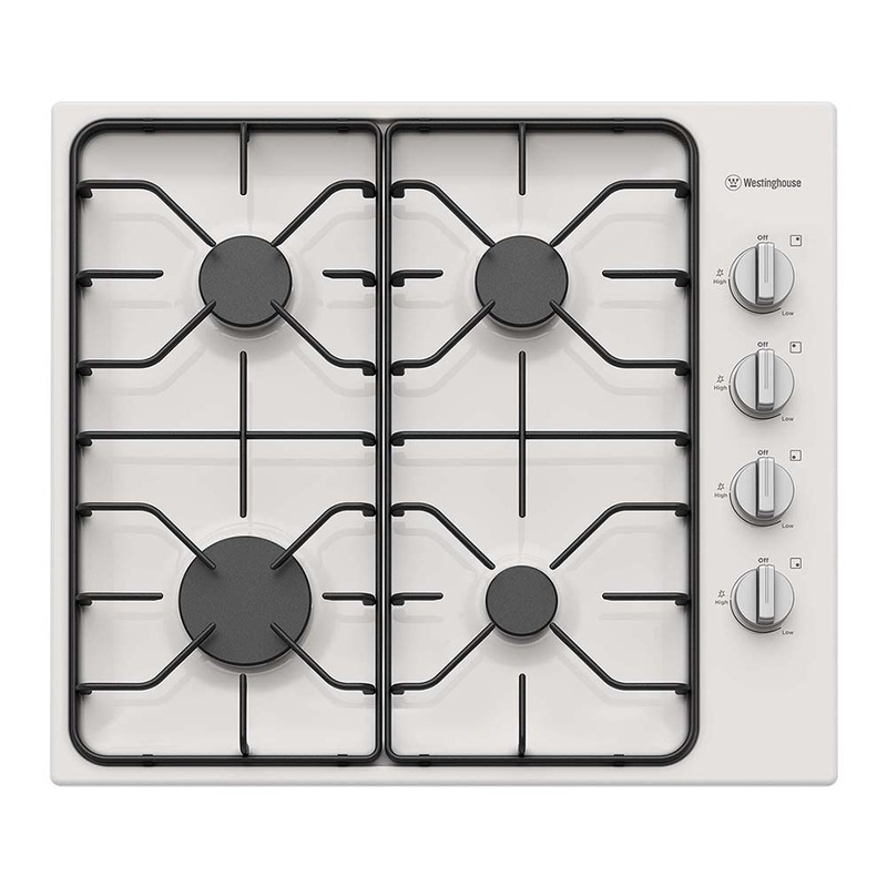 Buy Westinghouse WHG640WC 60Cm 4Burner Gas Cooktop, White MyDeal