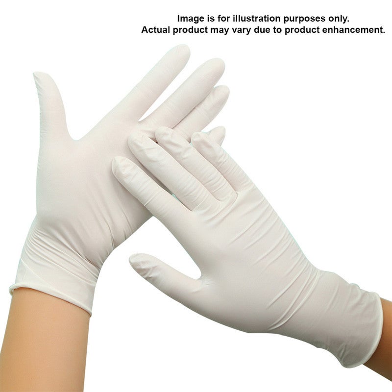 100pcs Disposable Clear Latex Exam Gloves Powder Free - Medium Size