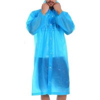100pcs Inkmasters Disposable Blue Poncho Rain Jackets Emergency Rain Gear with Hood and Elastic Sleeve