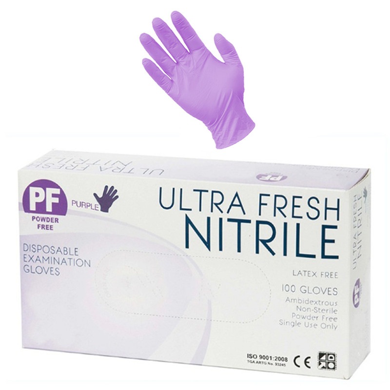 100pcs Purple Nitrile Gloves Thick 6gm Latex & Powder Free  XXL