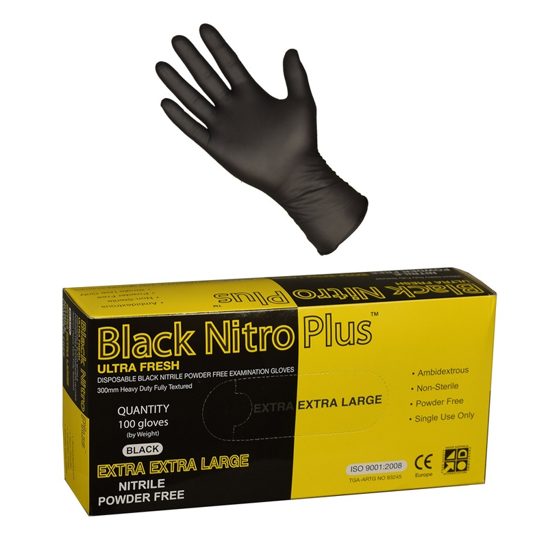 Buy 100pcs Ultra Fresh Black Nitro Plus Heavy duty Industrial Nitrile