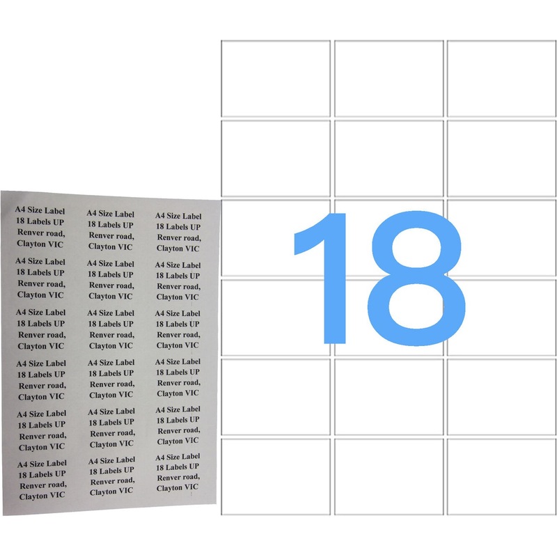 Buy 18UP 100 Pack A4 White Labels Address Mailing Self Adheseive Laser