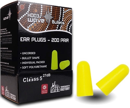 200pcs YSF Wave Bullet Uncorded Earplugs 27dB Individually Packed  Australia