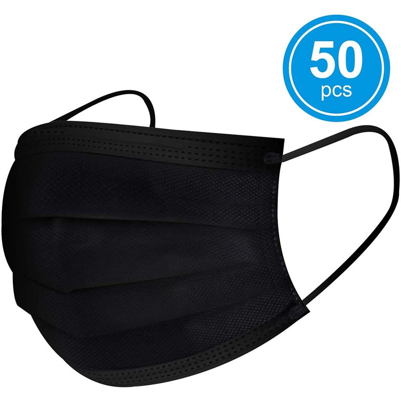 Buy 50 Pack 3PLY Black Disposable Face Mask MyDeal