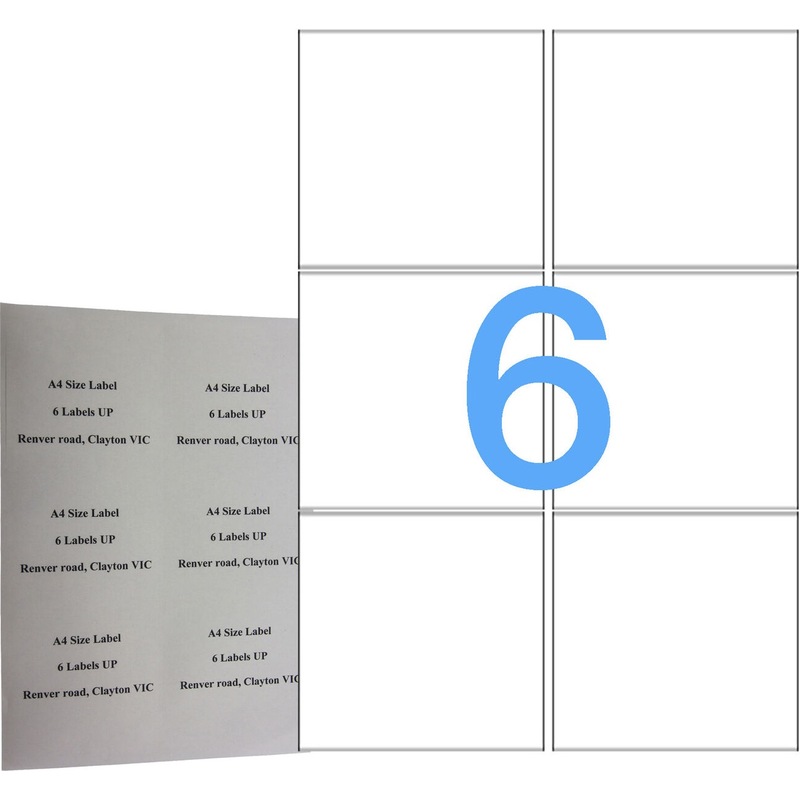 Buy 6UP 100 Pack A4 White Labels Self Adhesive Mailing Laser & Inkjet