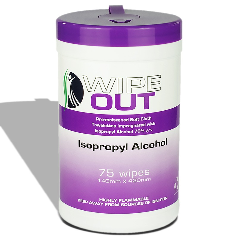 Buy 75 Wipes Wipeout 75 Isopropyl Alcohol Wipes 140x420mm Mydeal