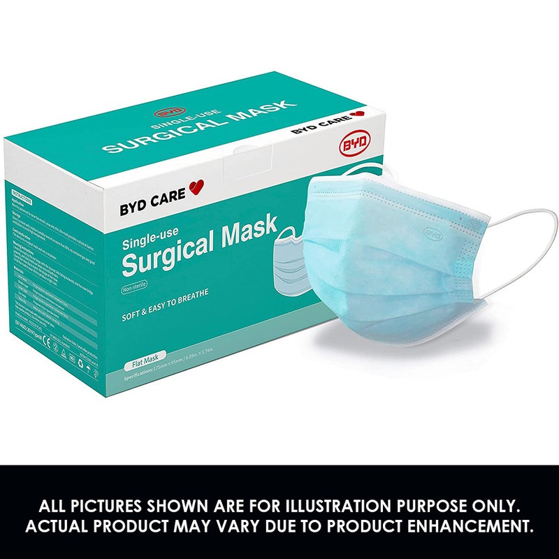 Buy BYD Care Level 3 Surgical Face Masks Box of 50 MyDeal