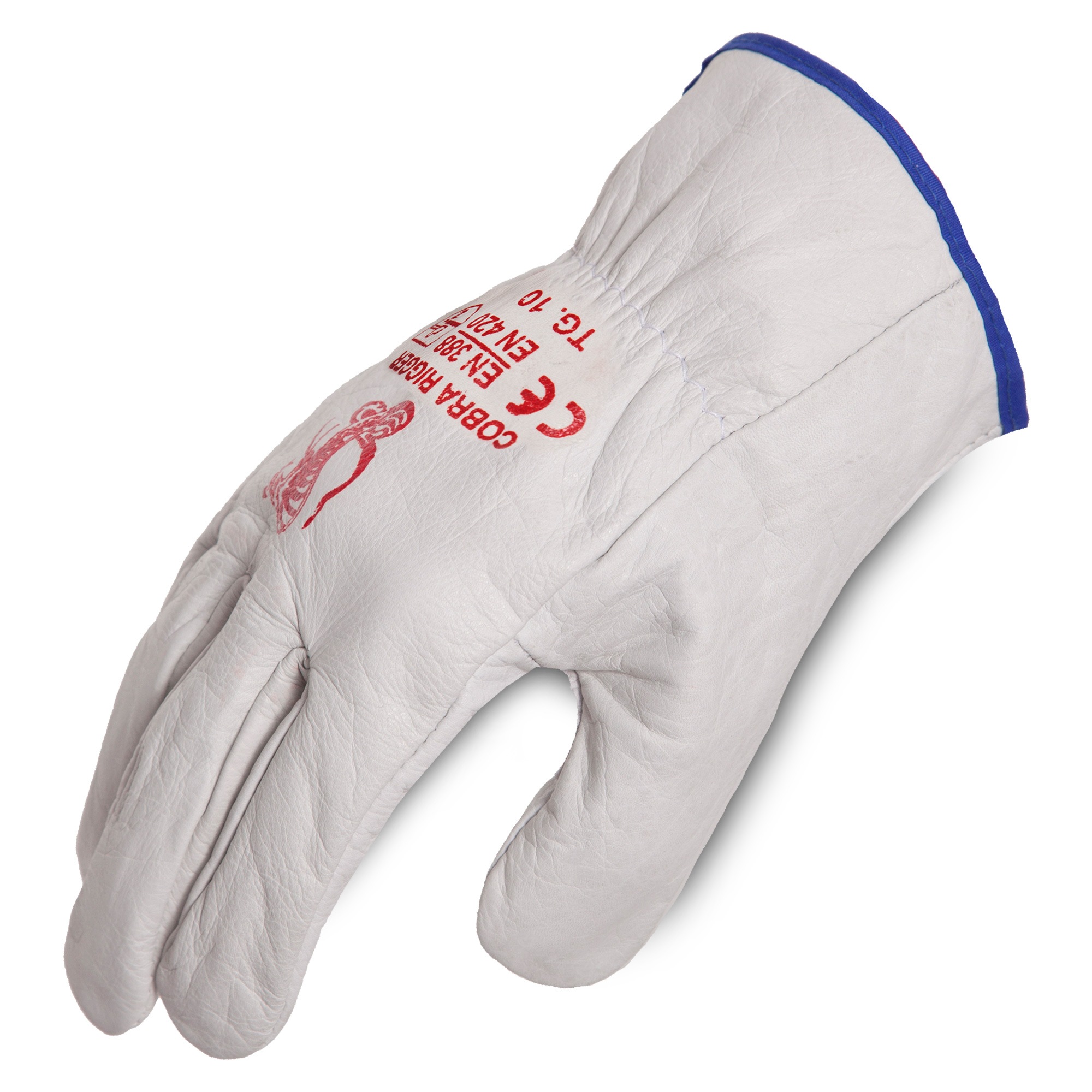 Cobra Grey Natural Grain Cow Leather Riggers Work Gloves Size 10 XLarge Ultra