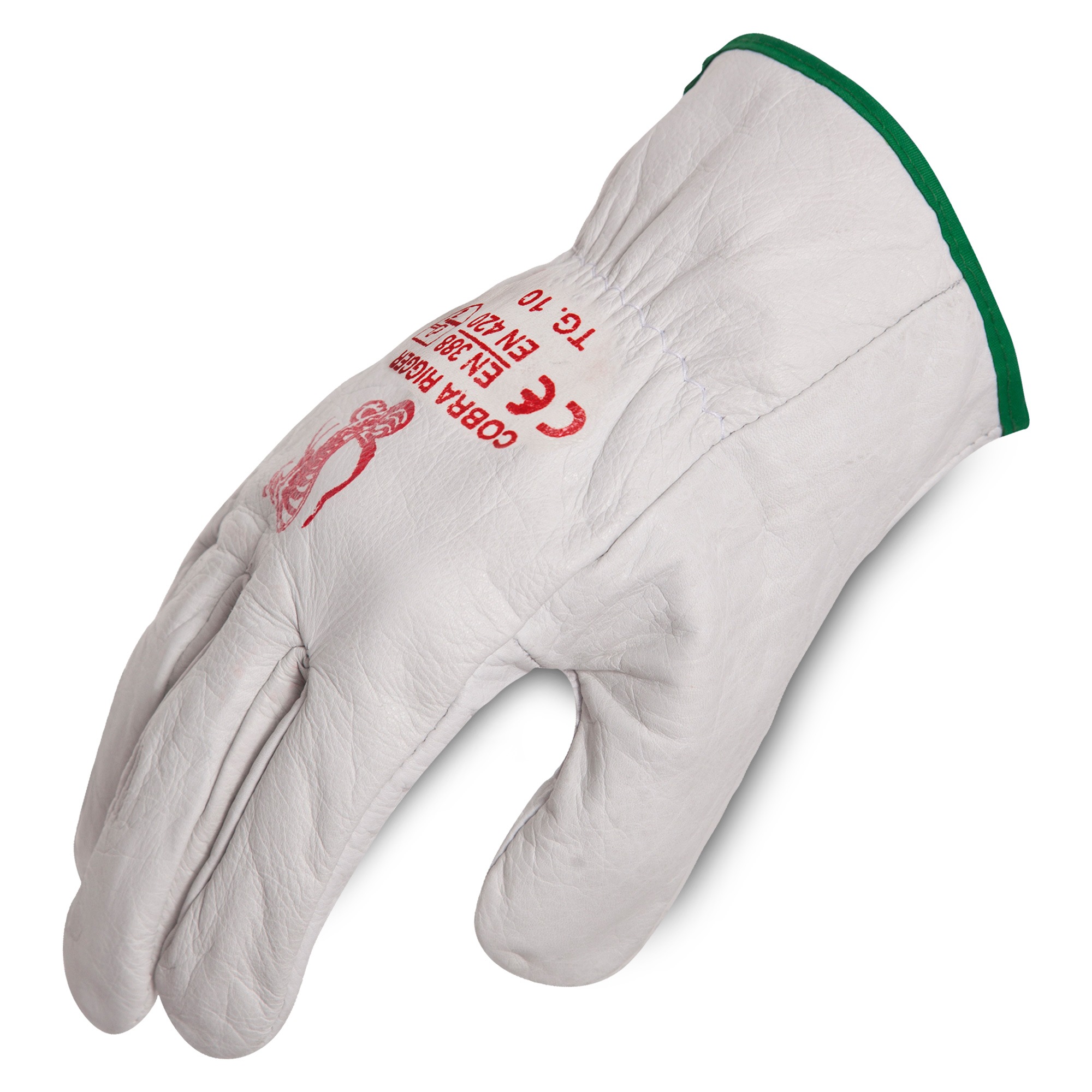 Cobra Grey Natural Grain Cow Leather Riggers Work Gloves Size 9 Large Ultra