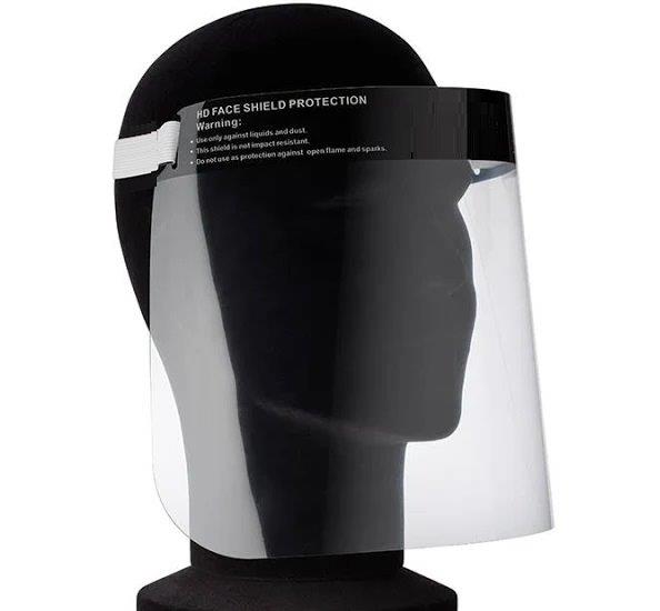 Full Face Shield Clear Visor Black 33cm x 22cm TGA Approved Calibre Australia