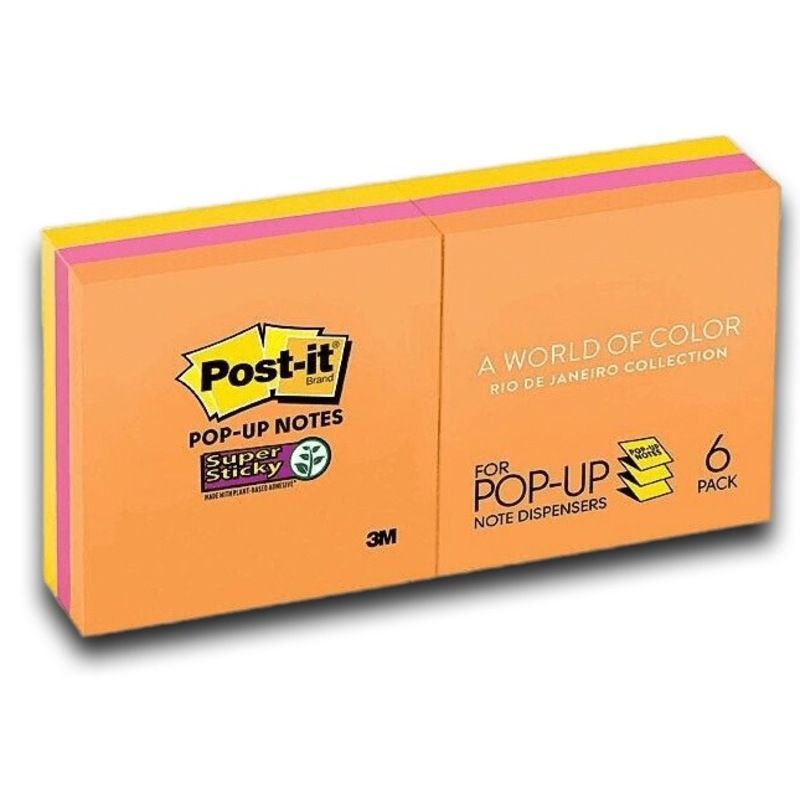 Buy Post-It Super Sticky Pop-up Notes Rio De Janeiro 76 x 76mm 6-Pack ...