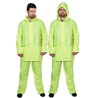 Inkmasters Rainwear Fluro Yellow PVC 3/4 Jacket & Trouser Set - Small