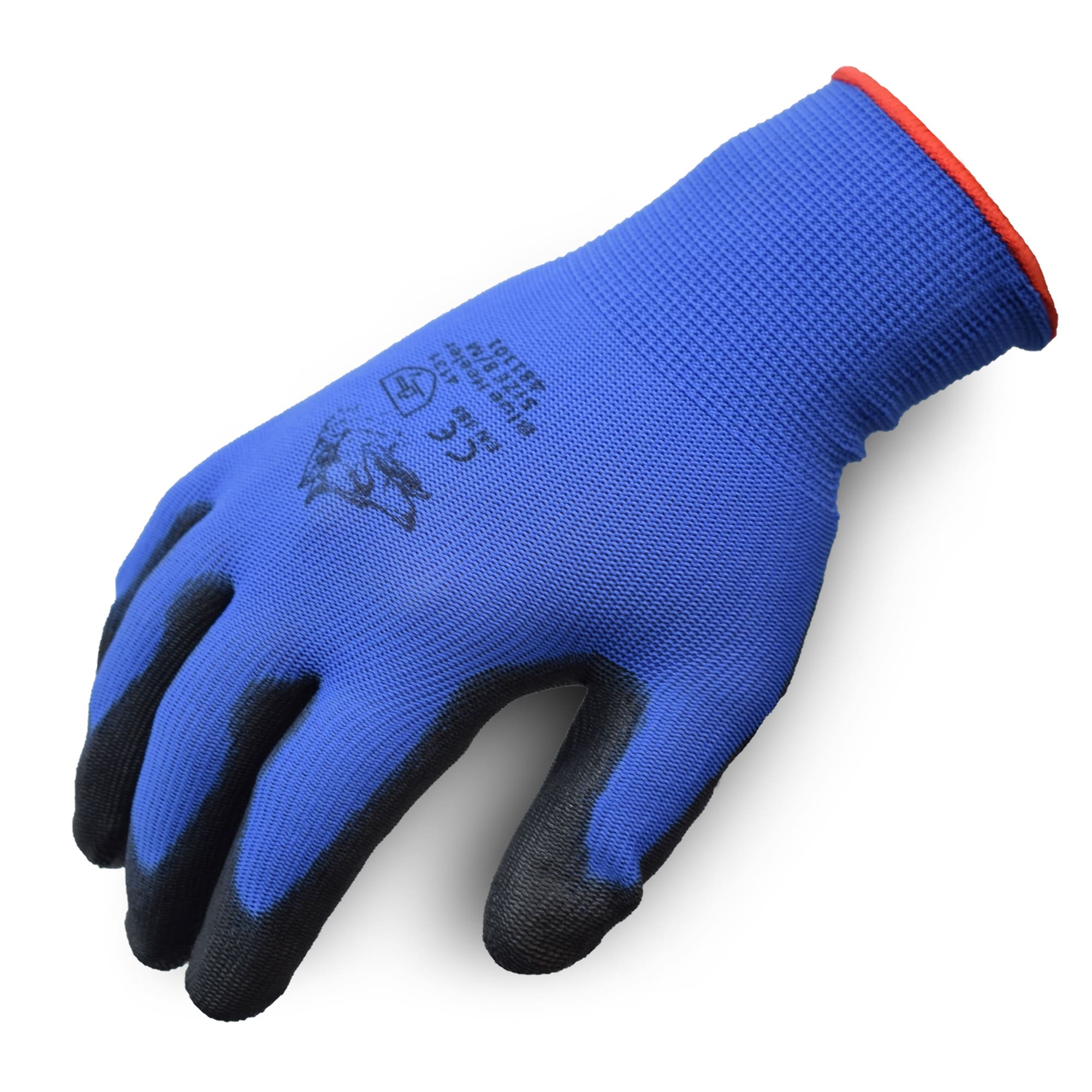 Stealth Blue Heeler PU Palm Glove 13 gauge Polyester Shell  XLarge