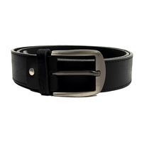HAARLEM Men KUZE 16320 Leather Belt Plain Black