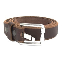 HAARLEM Men KUZE 16450 Leather Belts Buffed Edges Brown
