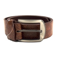 HAARLEM Men KUZE 16850 Leather Belts Printed Brown