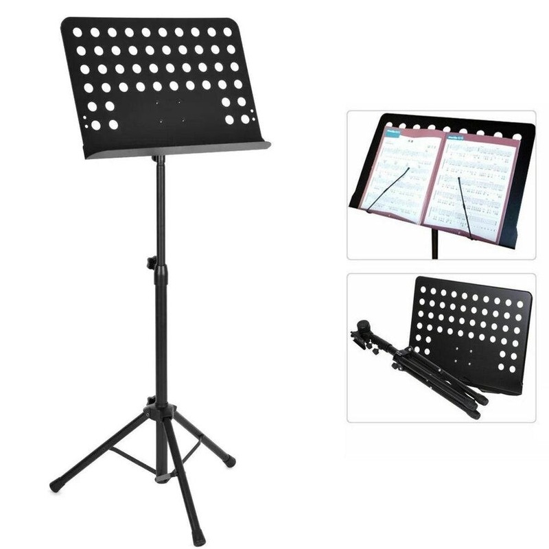 Buy Adjustable Folding Conductor Music Stand Portable w/Sheet Clip
