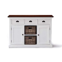 Halifax Accent Buffet - White with Brown Top