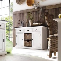 Halifax Contrast Buffet - White with Black Top