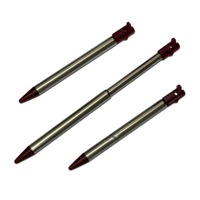 3 x Burgundy Retractable Touch Screen Stylus for Nintendo Original 3DS