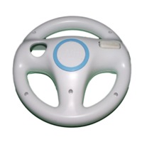 Genuine Nintendo Wii Wii U White Steering Wheel Mario Kart Racing (Pre-Owned)