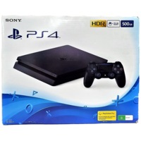 PlayStation 4 Slim Console 500GB + 1 Wireless Dual Shock Controller Boxed (Pre-Owned)