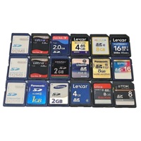 Ramdom SD Secure Digital Memory Cards SD Nintendo 3DS DSi Camera Sandisk Lexar (Preowned)