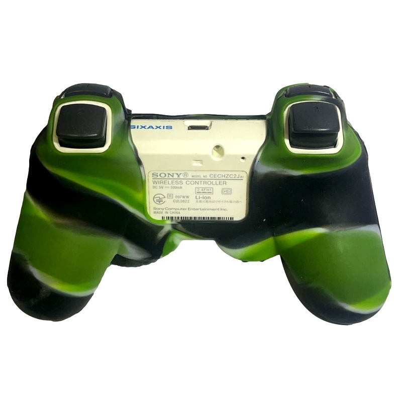 Buy Silicone Cover For PS3 Controller Skin Case Green and Black Swirl