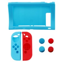 Silicone Cover For Switch - 7 Piece Set Joy Con Skin Case Blue