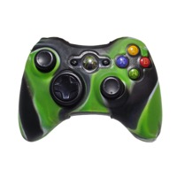 Silicone Cover For XBOX 360 Controller Skin Case Black/Green Swirls