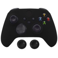 Silicone Cover + Thumb Grips For XBOX Series X Controller Case Skin - Black