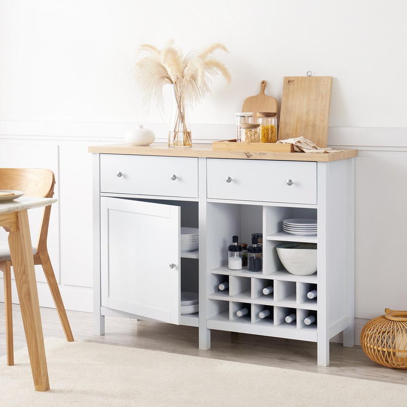 Buy Clifton Sideboard White 2Utensil Drawers Storage Buffet Sideboard