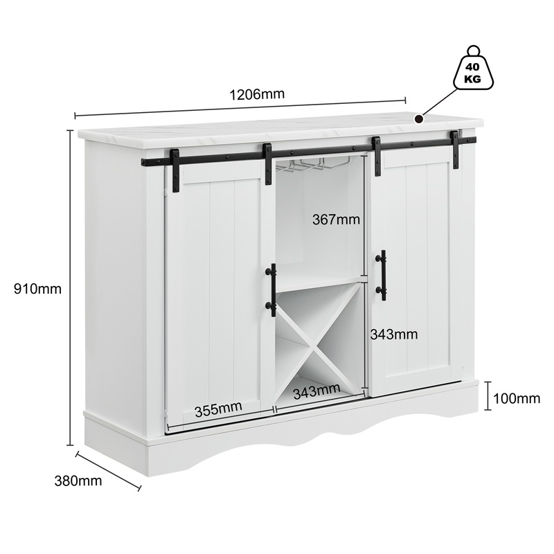 Jefferson Buffet Sideboard With Wine Storage Rack Large Storage
