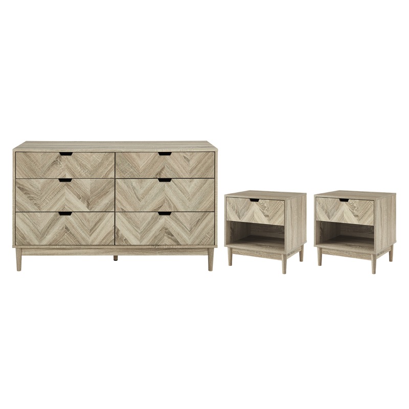 Buy Marshall 6 Drawer Chest + 2 Bedside Tables For Bedroom Drawer Storage Dressers MyDeal