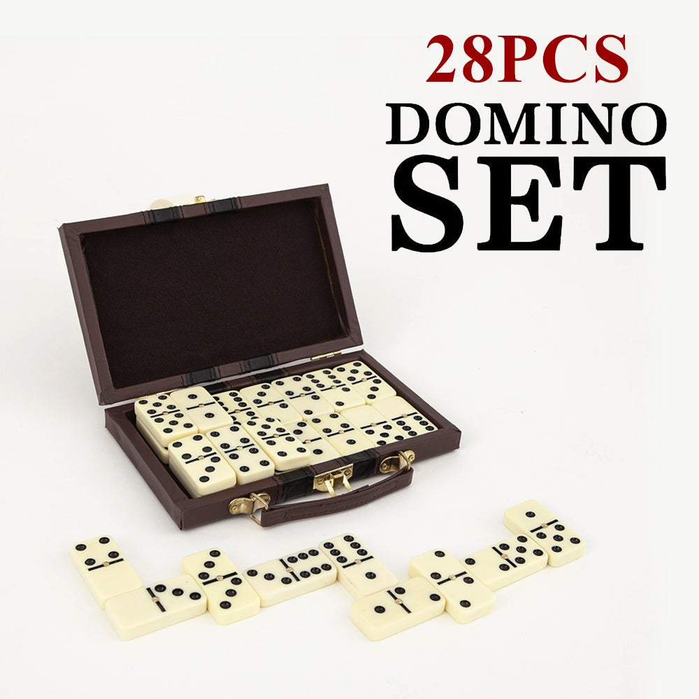 28 Piece Vintage Classic Domino Set With Storage Case Family Game Kit