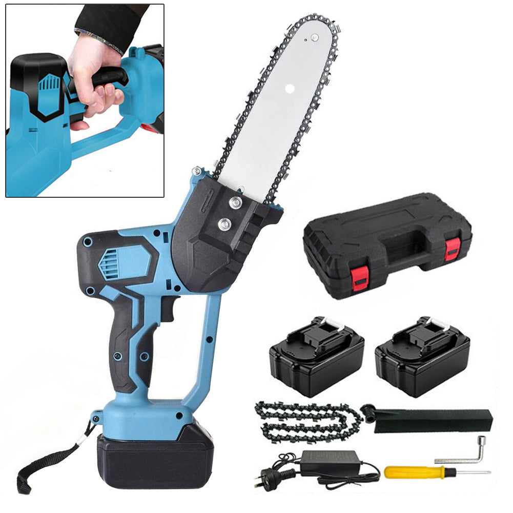 Cordless 8” Electric Wood Cutting Saw Chainsaw 2x Battery & Charger Fit For