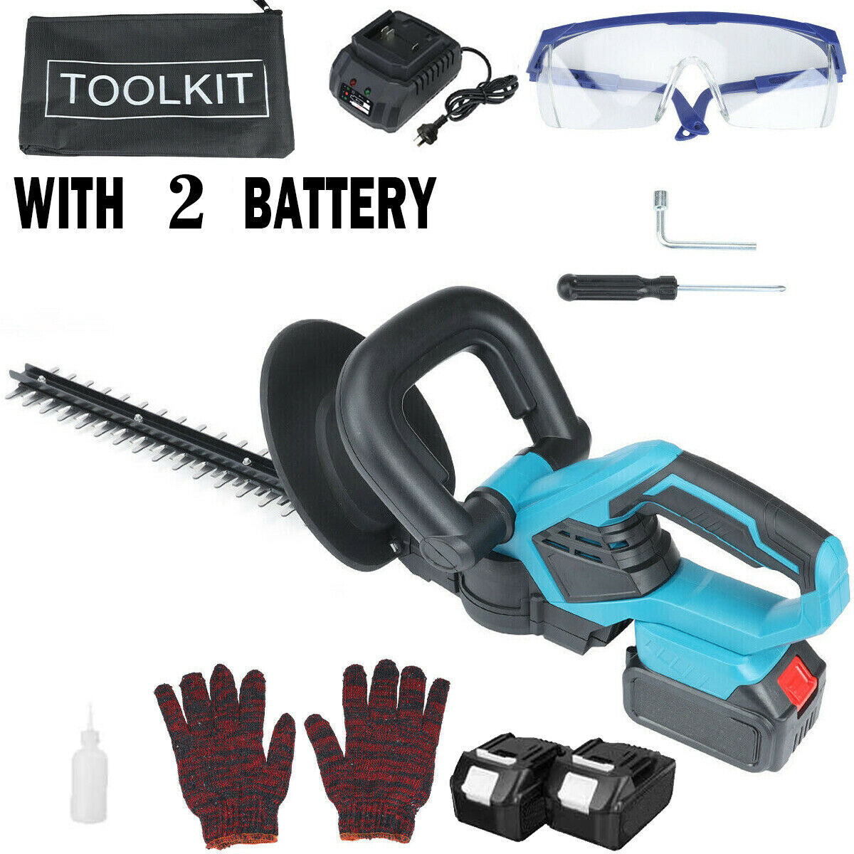 Cordless Hedge Trimmer Garden Cutter Fit For Makita Battery Powered 18V 1400W Unbranded