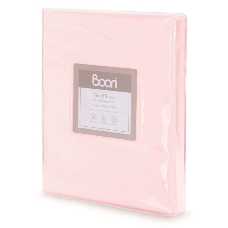 Buy Boori Compact Cot Fitted Sheet Pink MyDeal