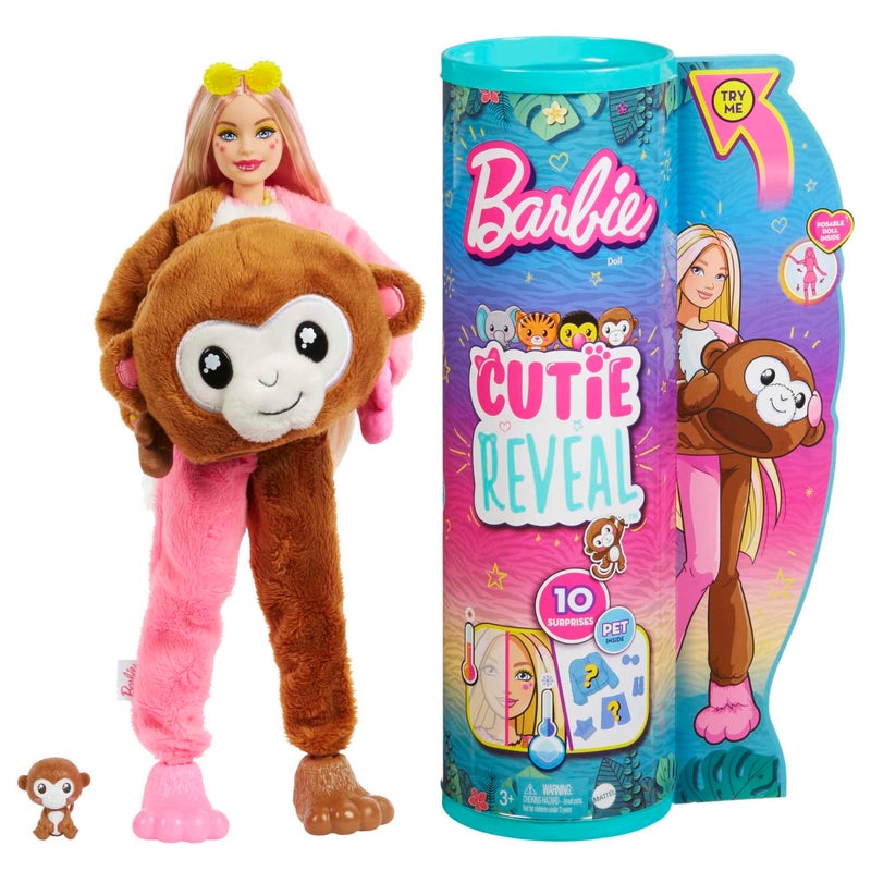 Buy Barbie Cutie Reveal Chelsea Doll And Accessories Jungle Series Monkey-themed  Small Doll Set - MyDeal