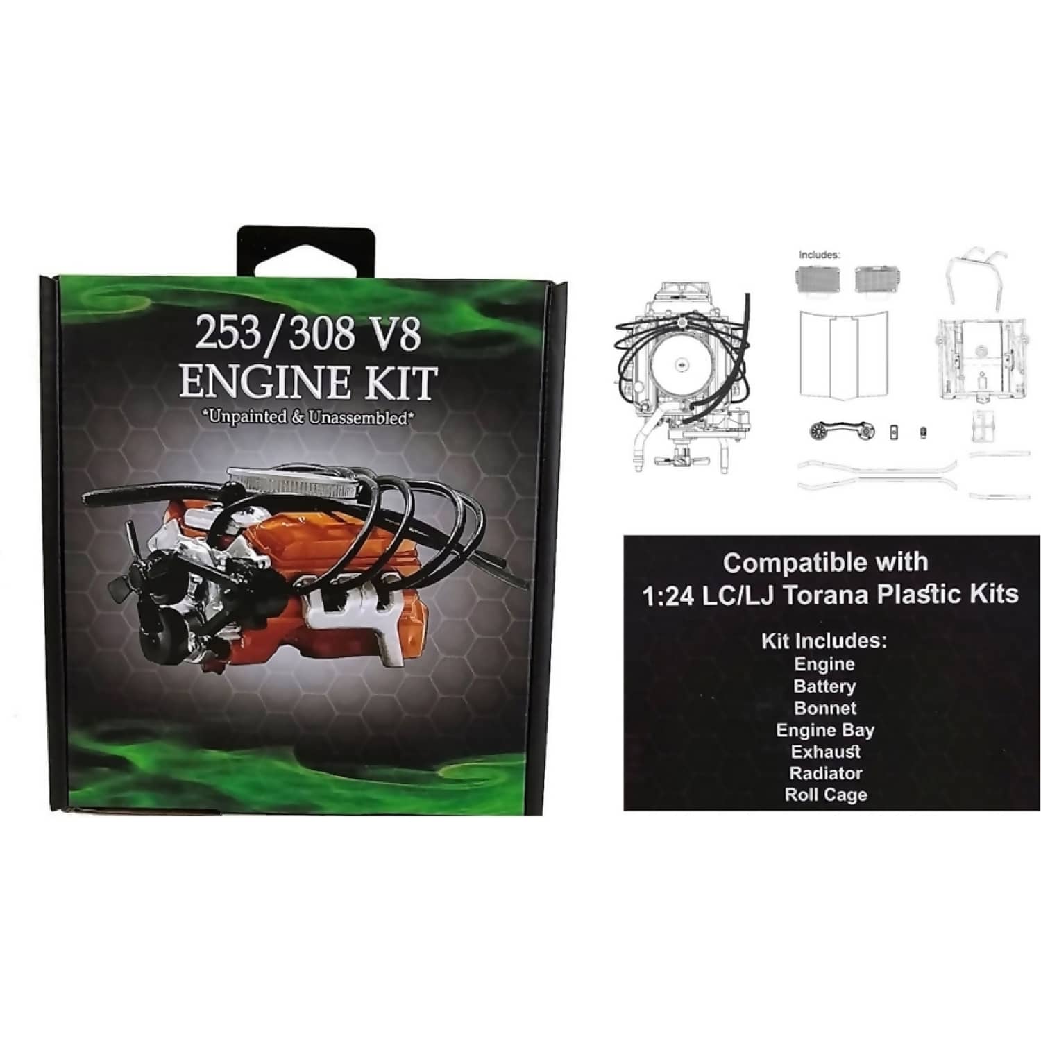 Buy DDA Collectibles - Holden 253 / 308 V8 1:24 Scale Engine Kit for ...