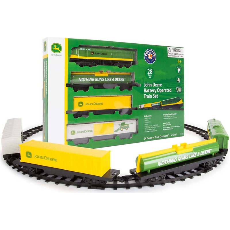 Buy John Deere Battery Powered Mini Diesel Train Set 28 Piece Set