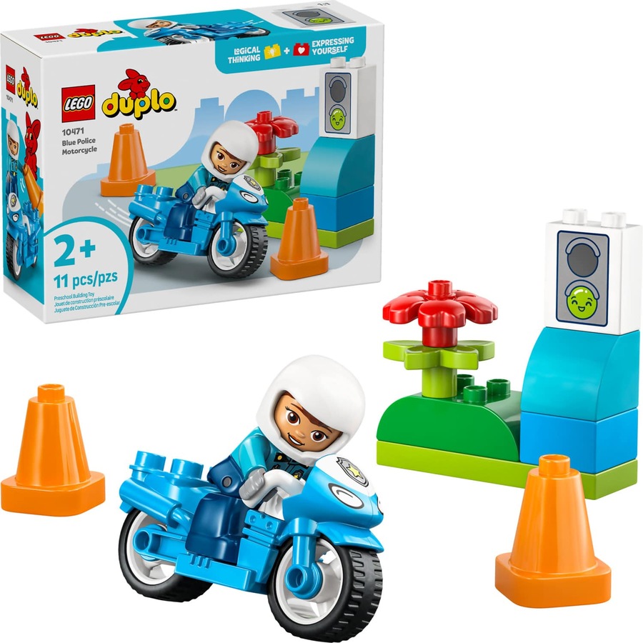 LEGO 10471 Blue Police Motorcycle - Duplo
