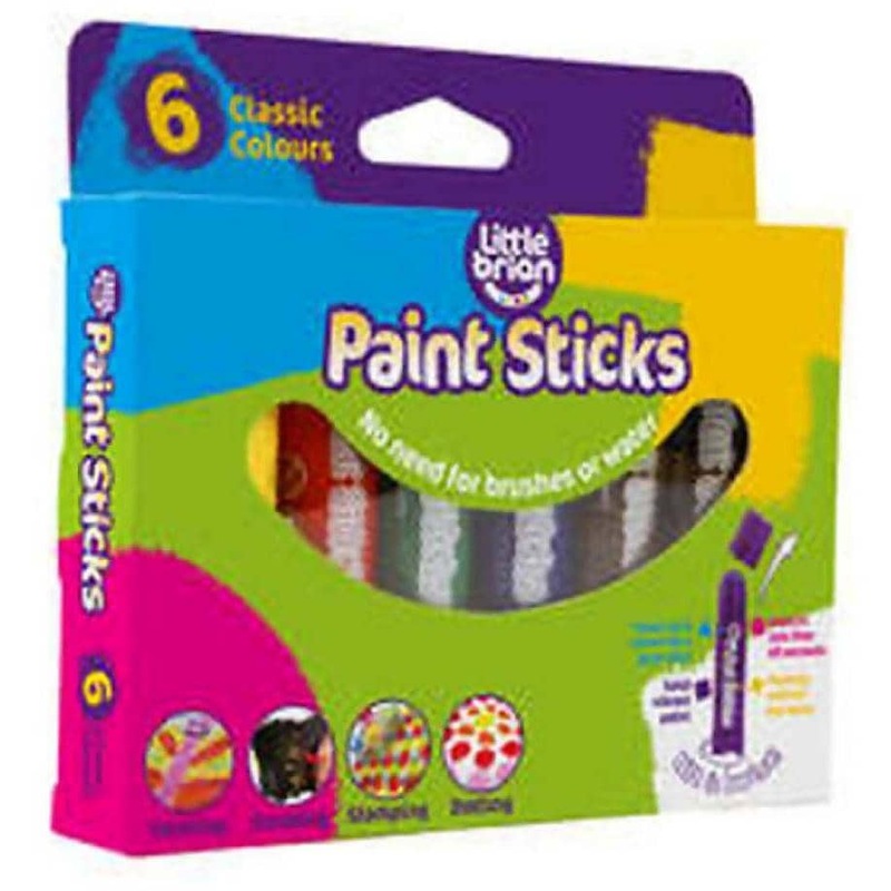 Buy Little Brian Paint Sticks Classic Colours 6 Pack Mdltb100 MyDeal