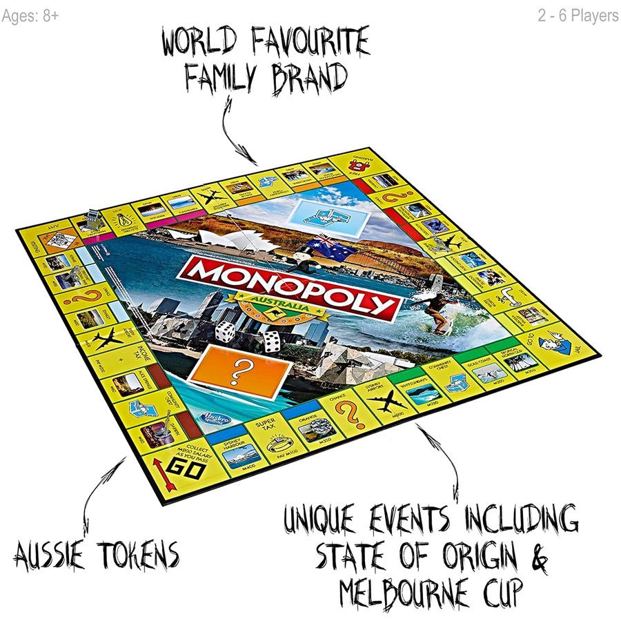 Monopoly - Australia Special Edition Family Board Game - Australia's Best-loved Board Game Hasbro