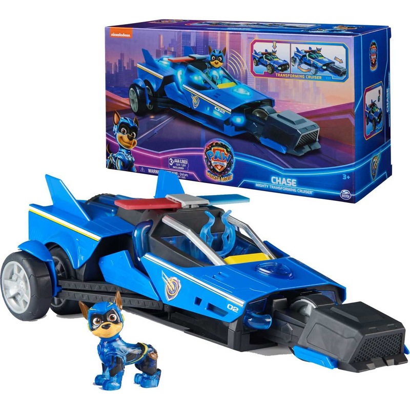 Buy Paw Patrol The Mighty Movie Chase’s Mighty Transforming Cruiser with Action Figure Lights